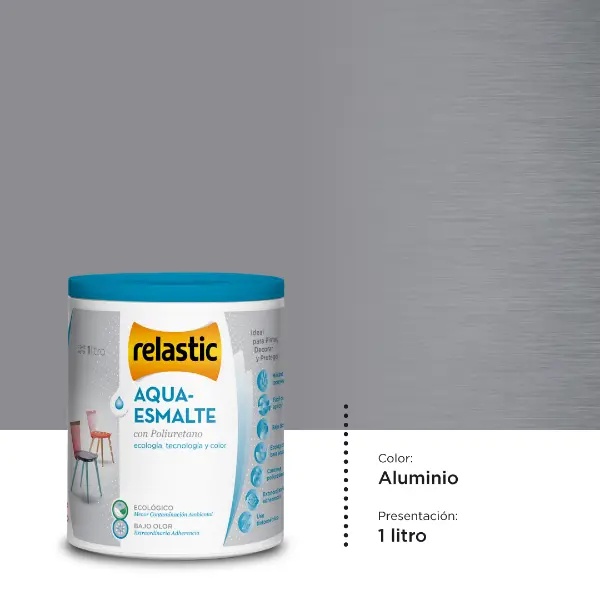 [AEA1] Aqua Esmalte al Agua con Poliuretano (Aluminio, 1 Litro)