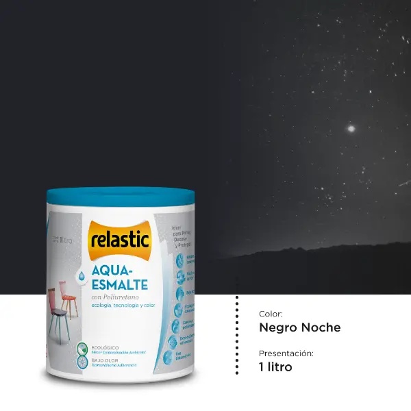 [AEN1] Aqua Esmalte al Agua con Poliuretano (Negro, 1 Litro)