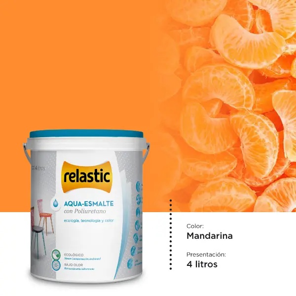 [AEM4] Aqua Esmalte al Agua con Poliuretano (Mandarina, 4 Litros)