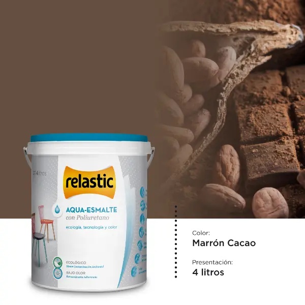 [AEMC4] Aqua Esmalte al Agua con Poliuretano (Marron Cacao, 4 Litros)