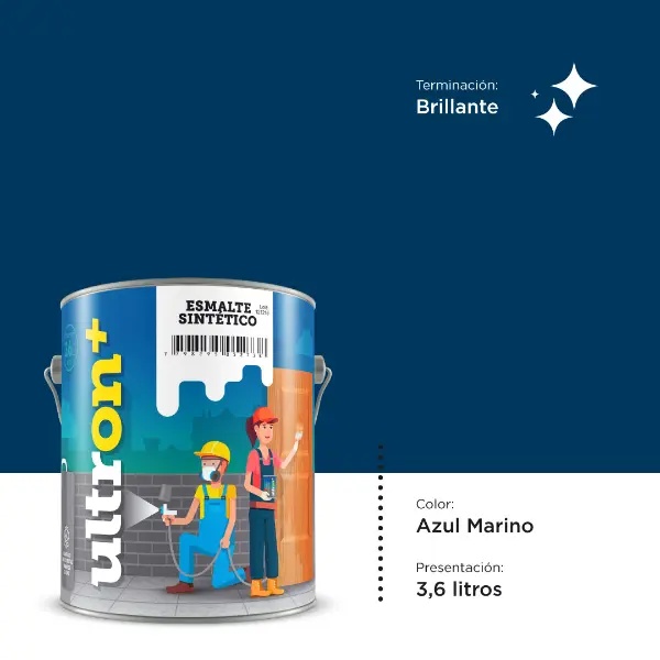 [UAZ4] Ultron Esmalte Sintetico (Azul Marino, 3.6 Litros)