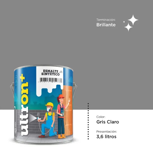 [UG4] Ultron Esmalte Sintetico (Gris Claro, 3.6 Litros)