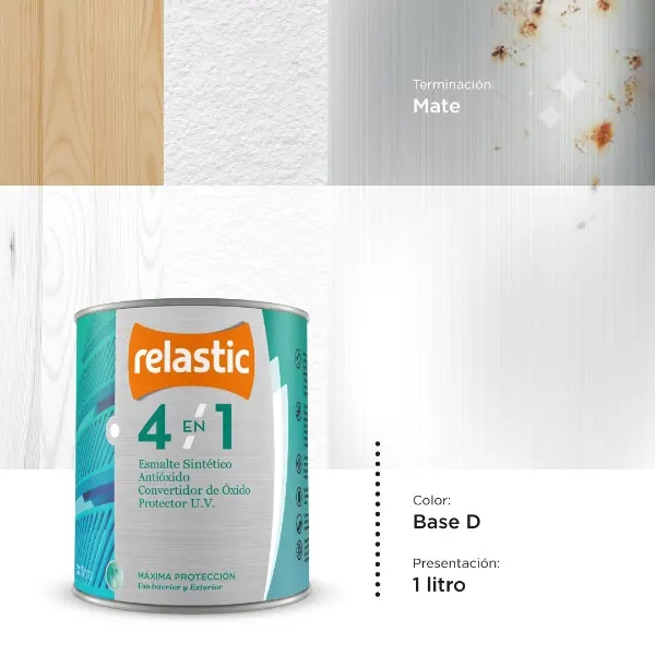 [41BDM1] 4 en 1 Esmalte Multifunción Mate (Base D, 1 Litro)