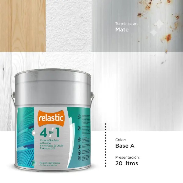 [41BAM20] 4 en 1 Esmalte Multifunción Mate (Base A, 20 Litros)