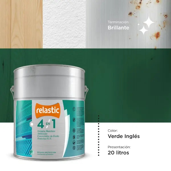 [41VI20] 4 en 1 Esmalte Multifunción Brillante (Verde Ingles, 20 Litros)